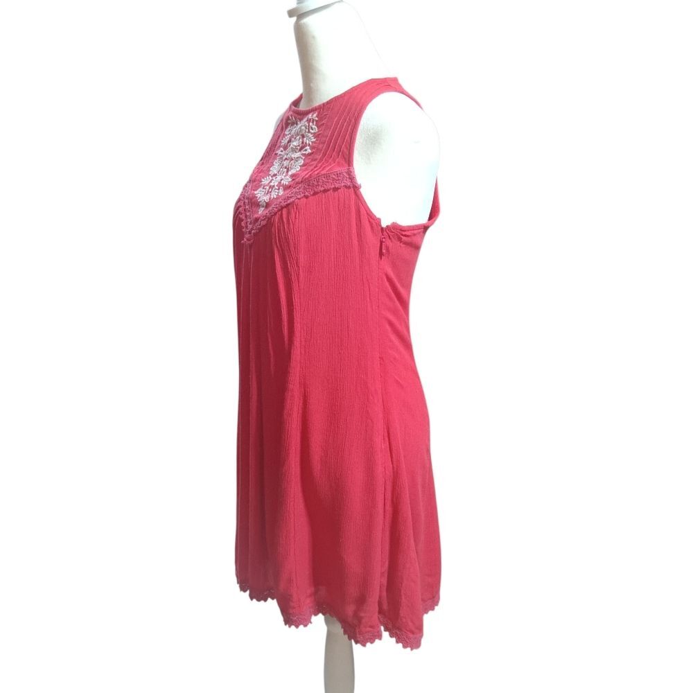 Hollister Embroidered Sleeveless Tank Dress Red Sz S - Picture 5 of 12